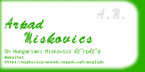 arpad miskovics business card